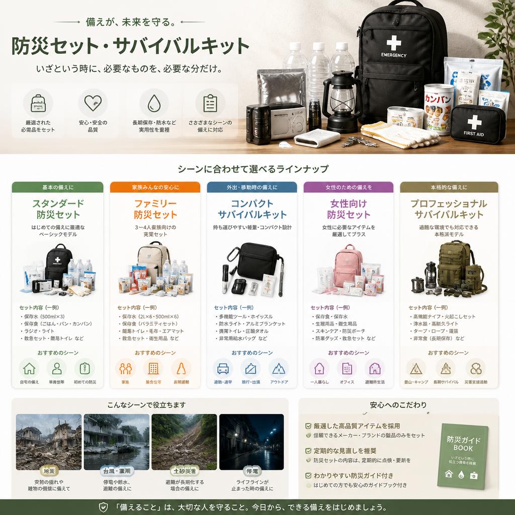 おすすめの防災セット一覧